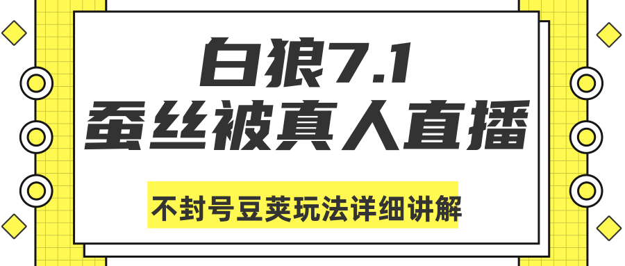 白狼敢死队最新抖音课程：蚕丝被真人直播不封号豆荚（dou+）玩法详细讲解-第一精品资源库