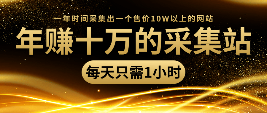 年赚十万的采集站，每天却只需要1小时，一年时间采集出一个售价10W以上的网站-第一精品资源库