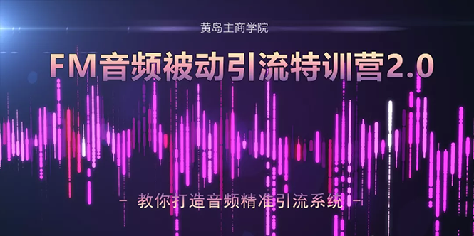 黄岛主·FM音频引流特训营2.0：独家引流模式，单账号50W+播放量，轻松变现-第一精品资源库