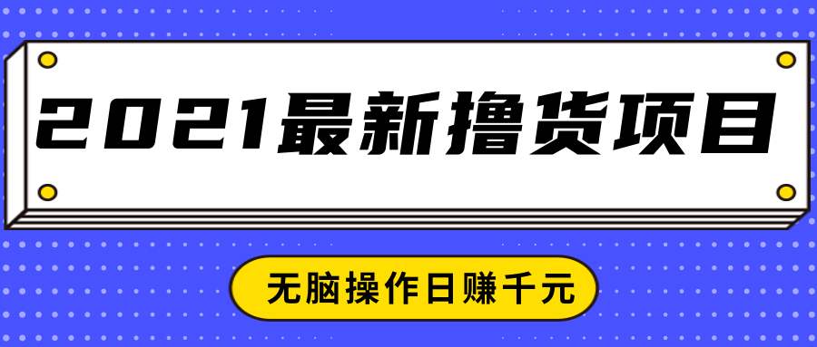2021最新撸货项目，一部手机即可实现无脑操作轻松日赚千元-第一精品资源库