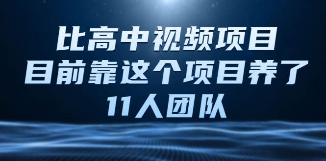 比高中视频项目，目前靠这个项目养了11人团队【视频课程】-第一精品资源库