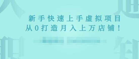 2022年虚拟项目实战指南，新手从0打造月入上万店铺-第一精品资源库