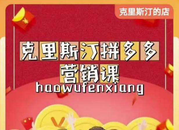 克里斯汀拼多多运营课，适合小白初涉平台，低成本入门-第一精品资源库