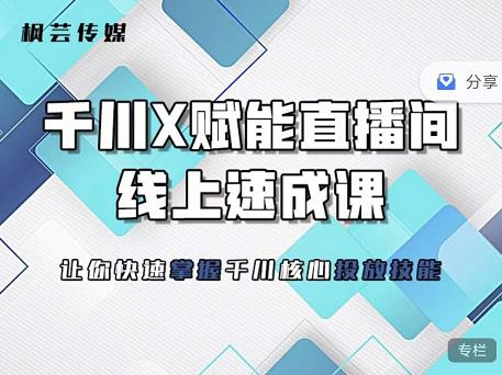 枫芸传媒-线上千川提升课，提升千川认知，提升千川投放效果-第一精品资源库