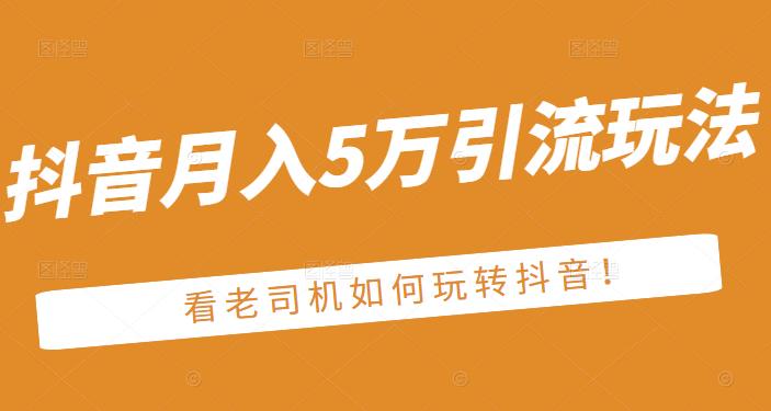 老古董·抖音月入5万引流玩法，看看老司机如何玩转抖音(附赠：抖音另类引流思路)-第一精品资源库