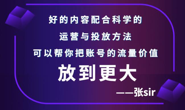 张sir账号流量增长课，告别海王流量，让你的流量更精准-第一精品资源库
