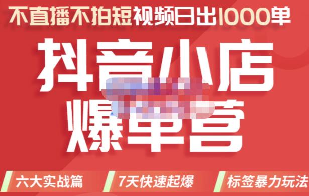 推易电商·2022年抖音小店爆单营，不直播、不拍短视频、日出1000单，暴力玩法-第一精品资源库