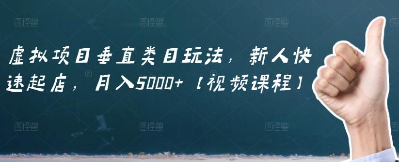 虚拟项目垂直类目玩法，新人快速起店，月入5000+【视频课程】-第一精品资源库