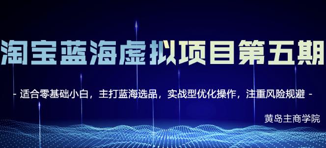 黄岛主淘宝虚拟无货源3.0+4.0+5.0，适合零基础小白，主打蓝海选品，实战型优化操作-第一精品资源库