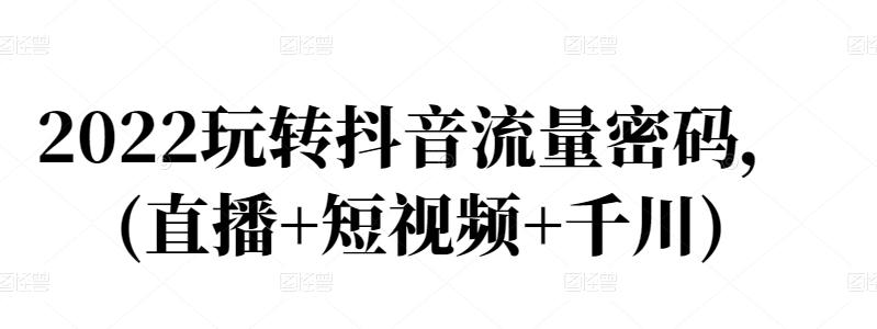 2022玩转抖音流量密码，(直播+短视频+千川)-第一精品资源库