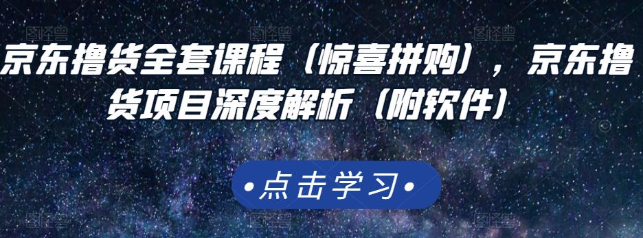 京东撸货全套课程（惊喜拼购），京东撸货项目深度解析（附软件）-第一精品资源库
