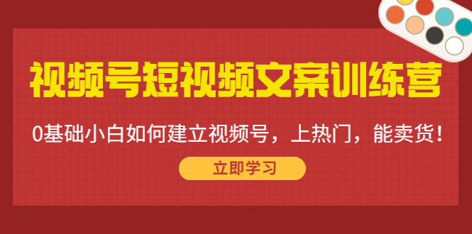 视频号短视频文案训练营：0基础小白如何建立视频号，上热门，能卖货！-第一精品资源库