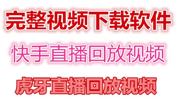 快手直播回放视频/虎牙直播回放视频完整下载(电脑软件+视频教程)-第一精品资源库