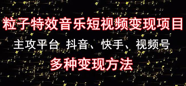 黄岛主《粒子特效音乐短视频变现项目》主攻平台抖音、快手、视频号多种变现方法-第一精品资源库