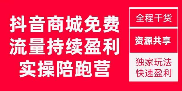 抖音商城搜索持续盈利陪跑成长营，抖音商城搜索从0-1、从1到10的全面解决方案-第一精品资源库