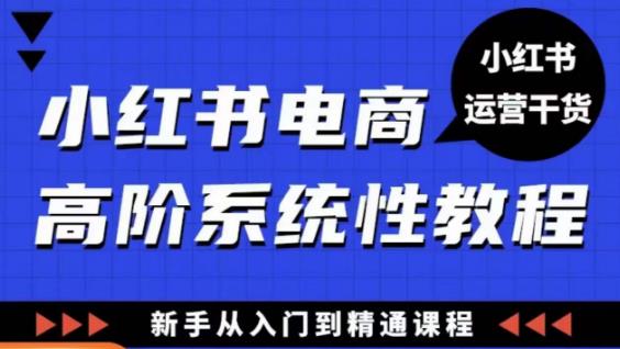 小红书电商高阶系统教程，新手从入门到精通系统课-第一精品资源库