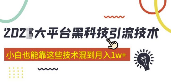 大平台黑科技引流技术，小白也能靠这些技术混到月入1w+(2022年的课程）-第一精品资源库
