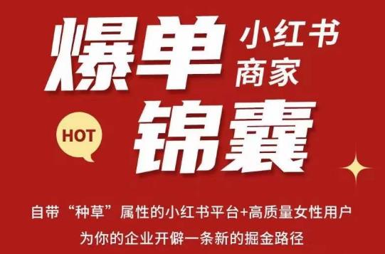 无畏·小红书商家爆单锦囊，掌握小红书各大规则，快速精准抢占行业和市场-第一精品资源库