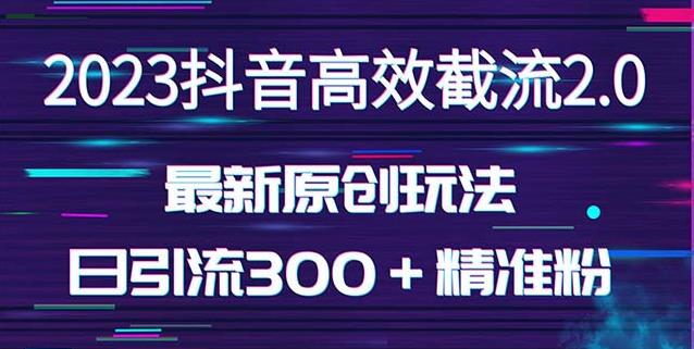 日引300＋创业粉，独家抖音高效截流2.0玩法（价值1280）-第一精品资源库