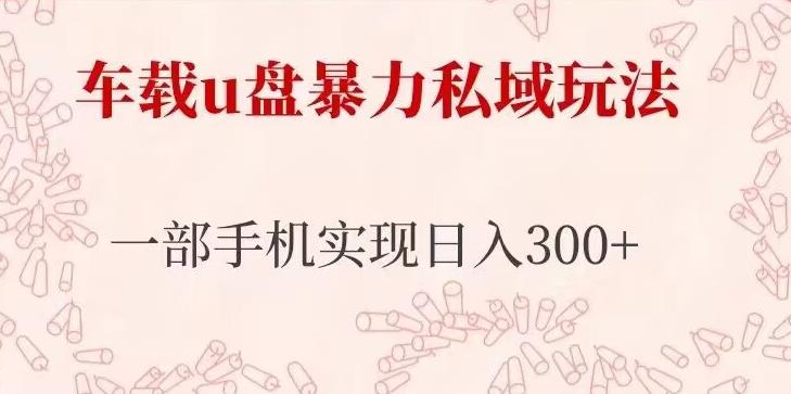 车载u盘暴力私域玩法，长期项目，仅需一部手机实现日入300+-第一精品资源库
