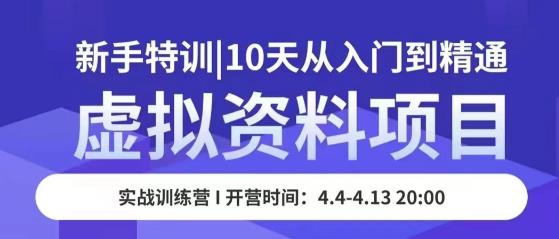 虚拟资料项目新手特训，10天从入门到精通，保姆级实操教学-第一精品资源库