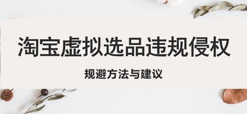 淘宝虚拟违规侵权规避方法与建议，6个部分详细讲解，做虚拟资源必看-第一精品资源库
