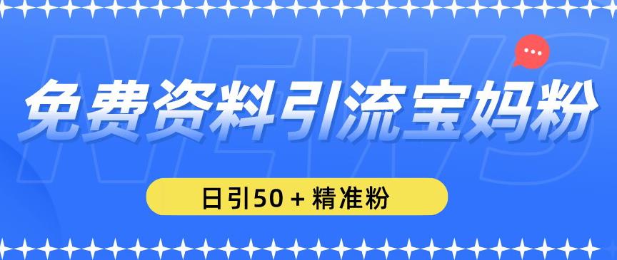 免费资料引流宝妈粉，日引50+精准粉【揭秘】-第一精品资源库