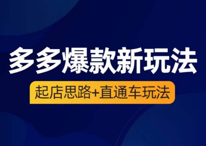 海神·多多爆款新玩法，​起店思路+直通车玩法（3节精华课）-第一精品资源库
