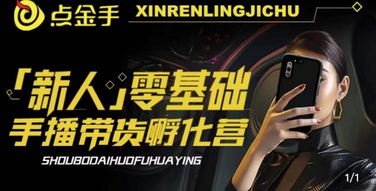 2023点金手·新人零基础手播带货孵化营：账号运营篇+主播话术篇+数据流量篇等-第一精品资源库