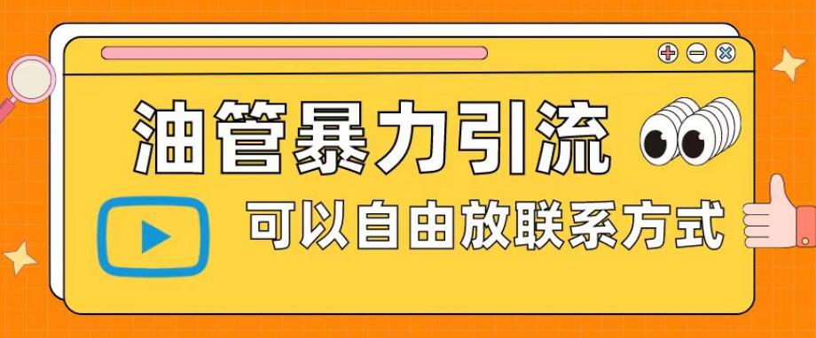 油管暴力引流，可以自由放联系方式【揭秘】-第一精品资源库