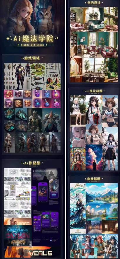 Ai魔法绘画 Stable Diffusion专业课高效辅助Ui/运营作品集0到精通系统课-第一精品资源库