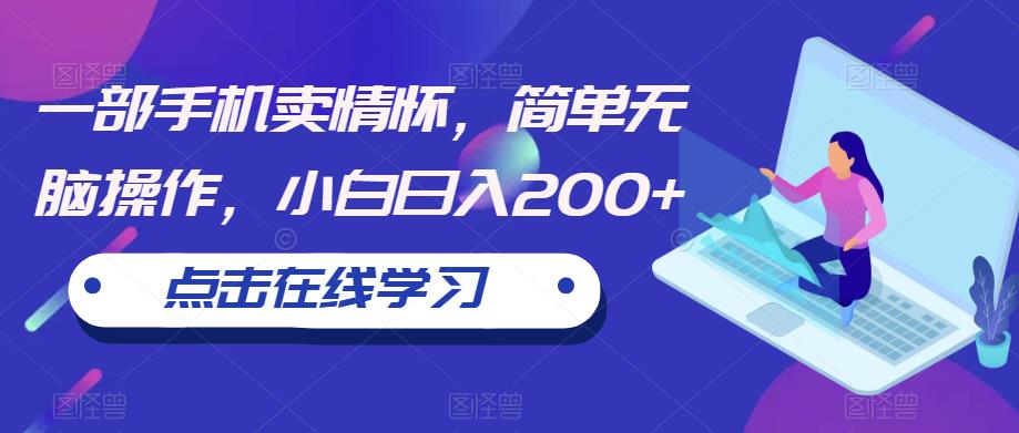 一部手机卖情怀，简单无脑操作，小白日入200+【揭秘】-第一精品资源库