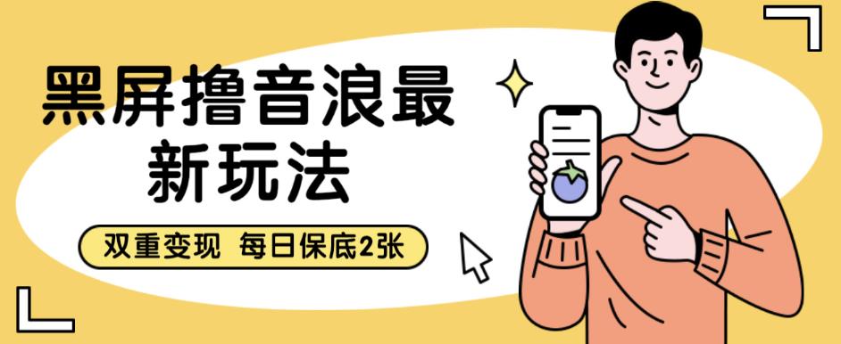 黑屏撸音浪最新玩法，双重变现，每日保底2张【揭秘】-第一精品资源库