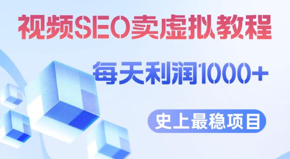 视频SEO出售虚拟产品每天稳定2-5单利润1000+史上最稳定私域变现项目【揭秘】-第一精品资源库