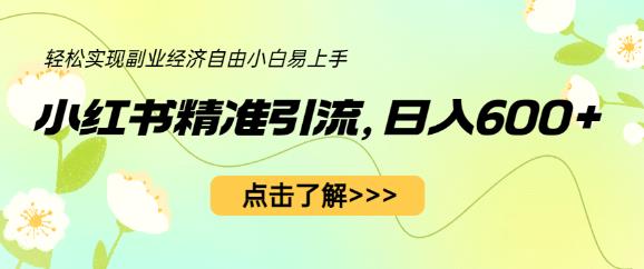 小红书精准引流，小白日入600+，轻松实现副业经济自由（教程+1153G资源）-第一精品资源库
