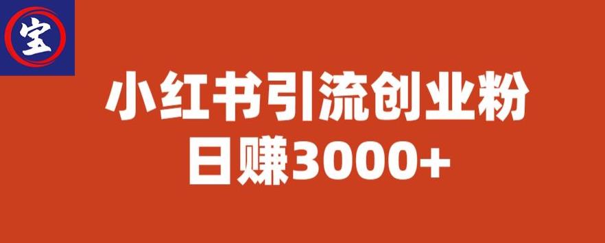 宝哥小红书引流创业粉，日赚3000+【揭秘】-第一精品资源库