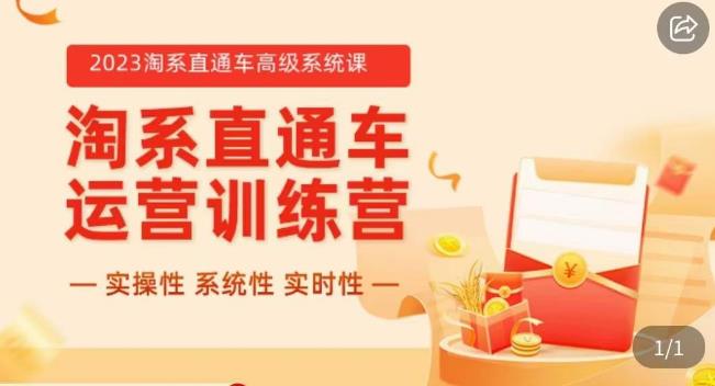 冠东·2023淘系直通车高级系统课，​实操性，系统性，实时性，直通车完整体系教学-第一精品资源库