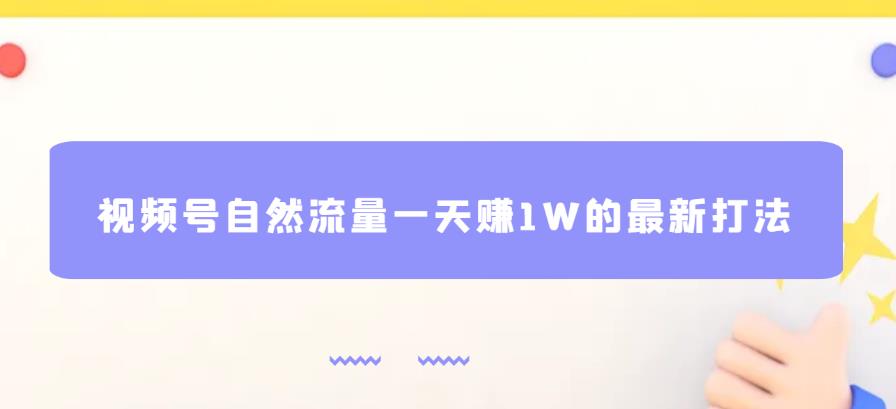 视频号自然流量一天赚1W的最新打法，基本0投资【揭秘】-第一精品资源库