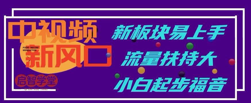 中视频新风口，新板块易上手，流量扶持大，小白起步福音【揭秘】-第一精品资源库