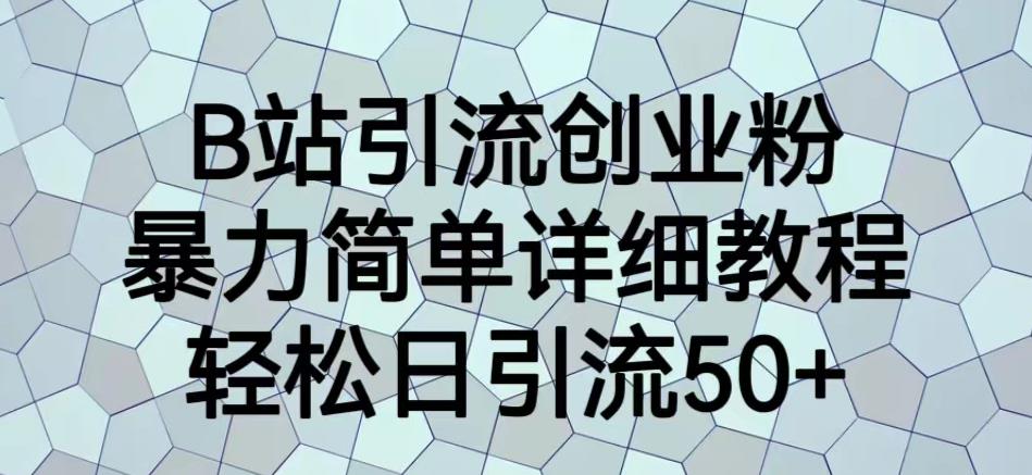 B站引流创业粉，暴力简单详细教程，轻松日引流50+【揭秘】-第一精品资源库