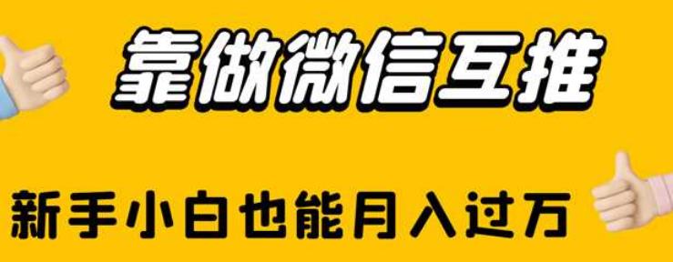 靠做微信互推，新手小白也能月入过万【揭秘】-第一精品资源库