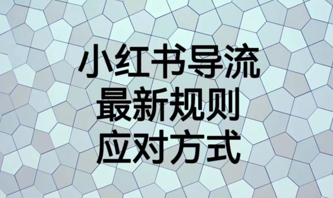 小红书导流最新规则应对方式【揭秘】-第一精品资源库