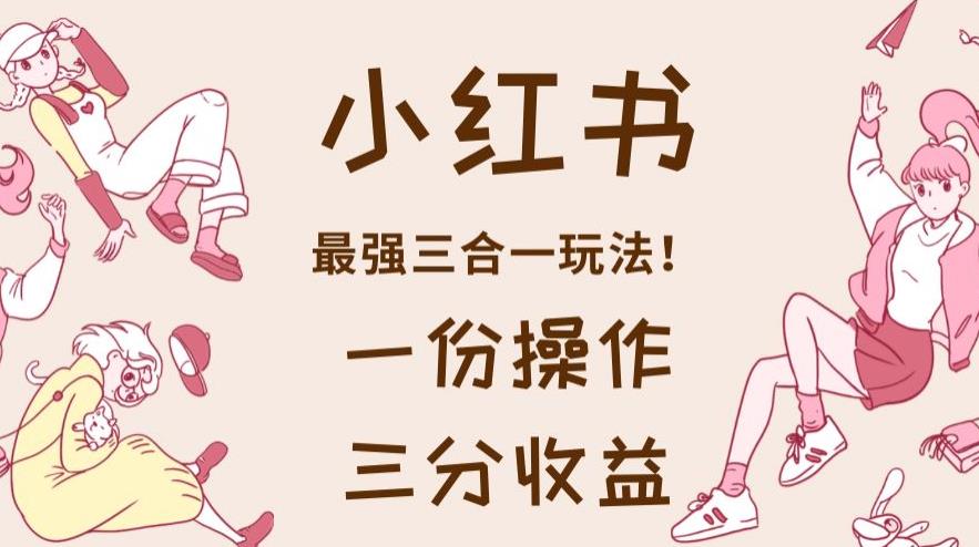 小红书最强三合一玩法，一份操作获得三份收益！【揭秘】-第一精品资源库