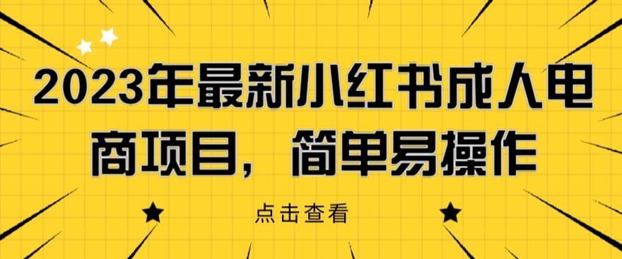 2023年最新小红书成人电商项目，简单易操作【详细教程】【揭秘】-第一精品资源库