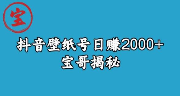 宝哥抖音壁纸号日赚2000+，不需要真人露脸就能操作【揭秘】-第一精品资源库