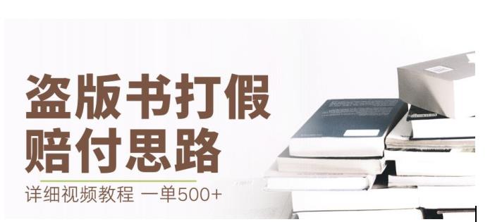 最新盗版书赔付打假项目，一单利润500+【详细玩法视频教程】【仅揭秘】-第一精品资源库