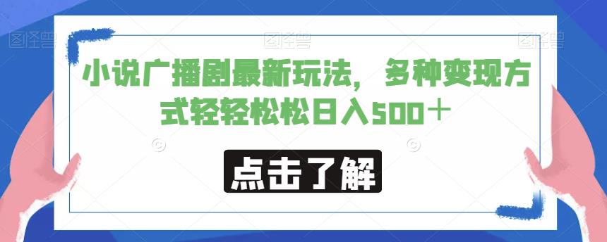 小说广播剧最新玩法，多种变现方式轻轻松松日入500＋【揭秘】-第一精品资源库