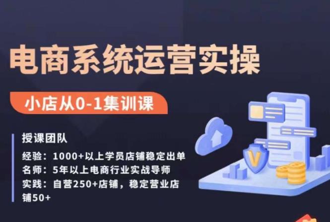 抖店精细化运营全案课，抖音​小店从0-1集训营，电商系统运营实操课-第一精品资源库