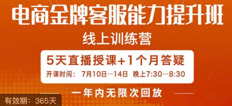 电商金牌客服能力提升班，提升客服能力是你店铺业绩的关键要素-第一精品资源库