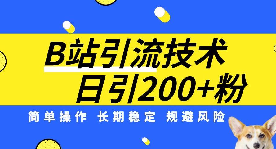 B站引流技术：每天引流200精准粉，简单操作，长期稳定，规避风险-第一精品资源库